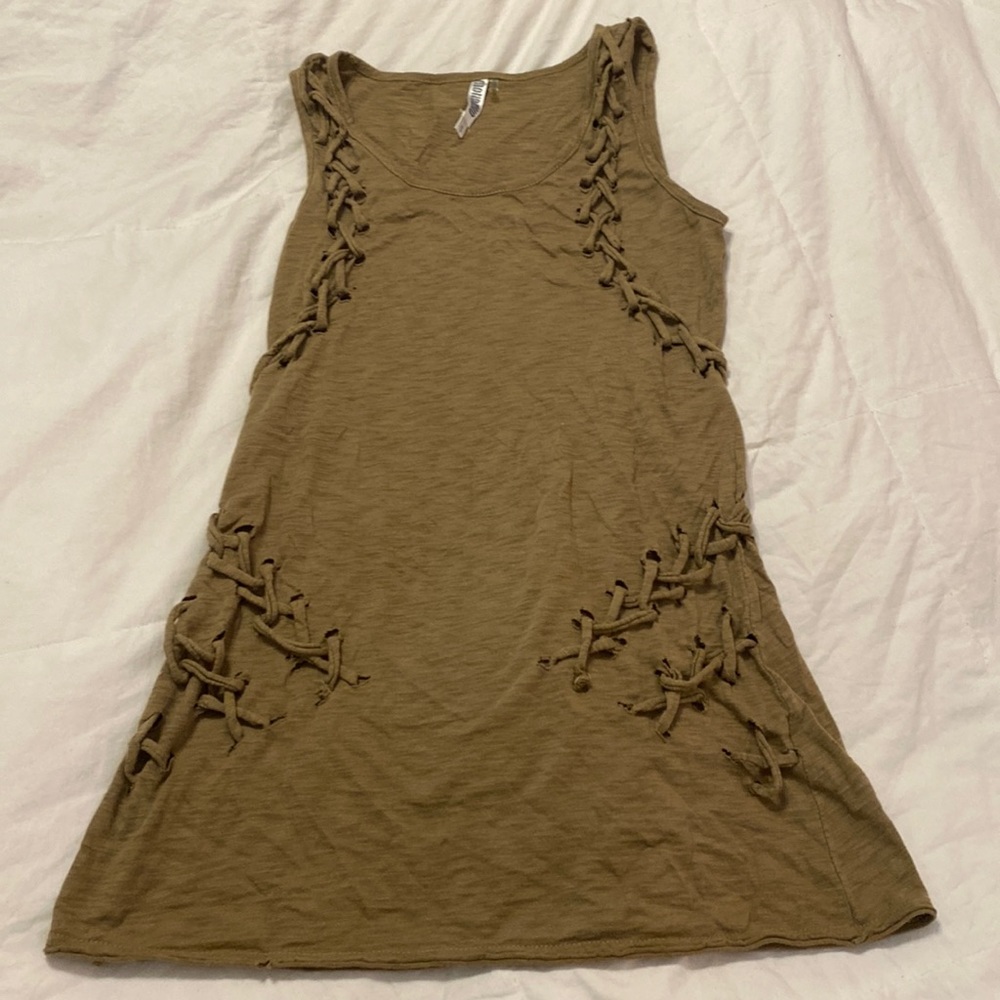 Green mini dress